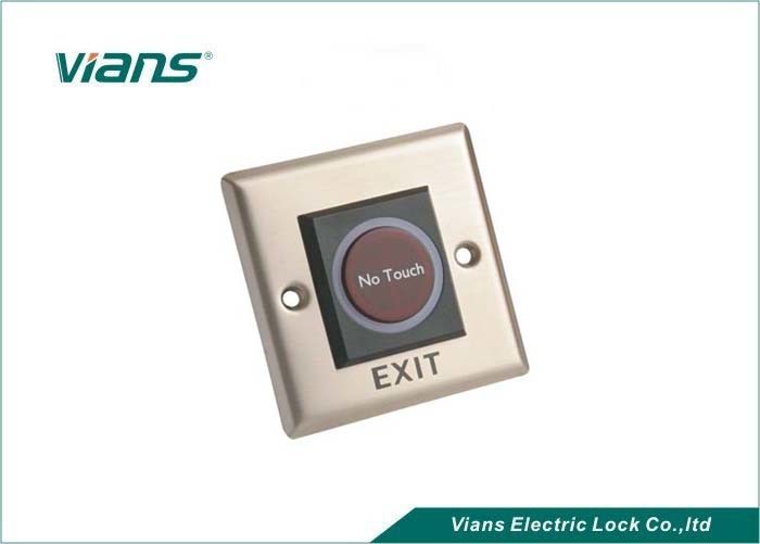Infrared Door Exit Button / Push To Exit Switch With Touch Free Sensor , Stainless Steel Plate