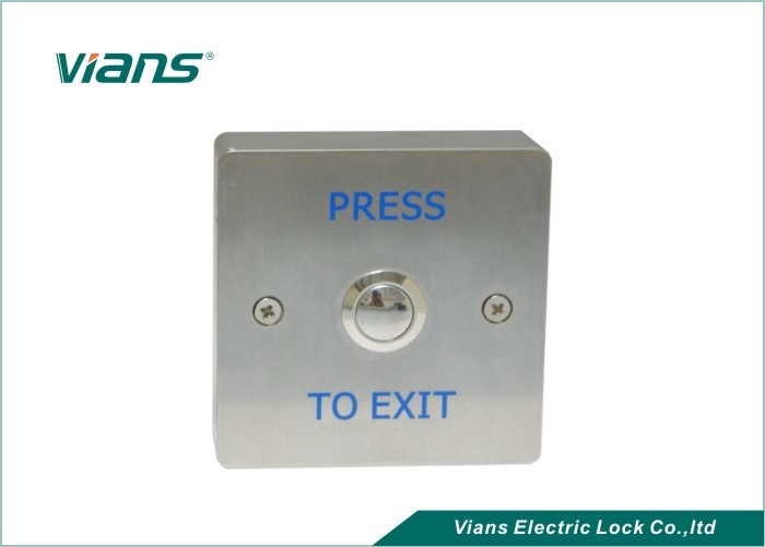Metal Press To Door Exit Button , Door Release Exit Push Button For Automatic Door